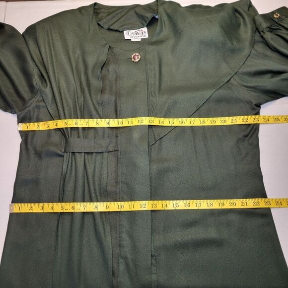 Christie of California Vintage Dark Green Capelet Blouse Renaissance Fairycore - Picture 14 of 15